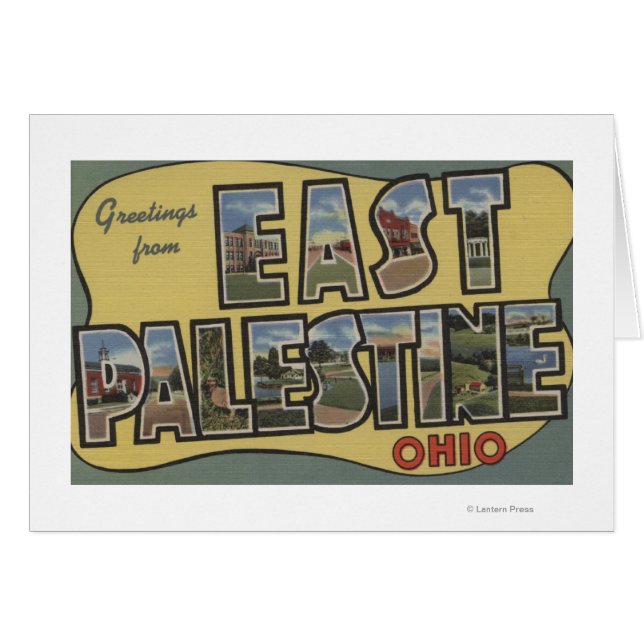 Öster Palestine, Ohio - Stora Brev-scenen Hälsningskort (Framsidan Horizontal)