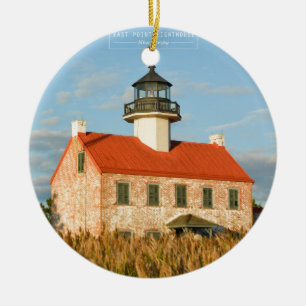Öster pekar lighthouse.en julgransprydnad keramik