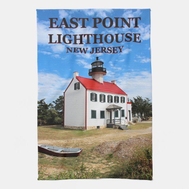 Öster Point fyr, New jersey Tea Towel Kökshandduk (Vertikal)