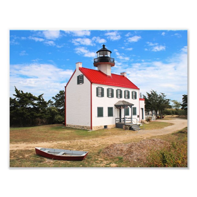 Öster Point Lighthouse, New jersey Photo Print Fototryck (Framsidan)