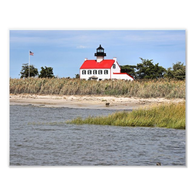 Öster Point Lighthouse, New jersey Photo Print Fototryck (Framsidan)