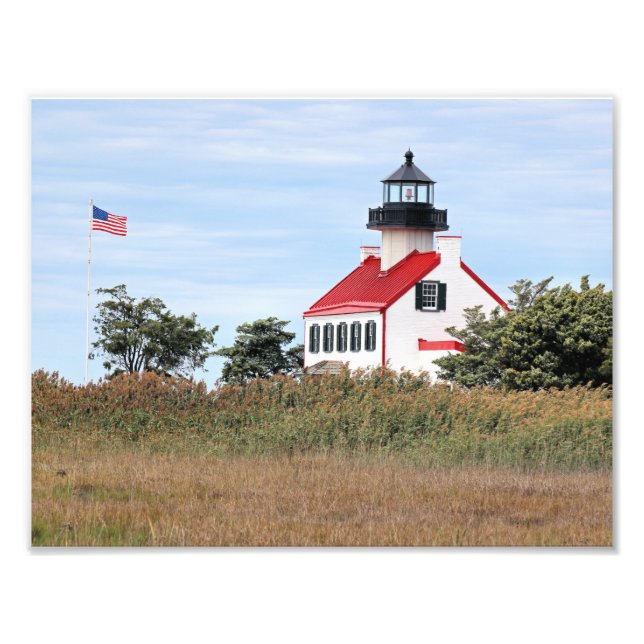 Öster Point Lighthouse, New jersey Photo Print Fototryck (Framsidan)
