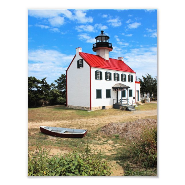 Öster Point Lighthouse, New jersey Photo Print Fototryck (Framsidan)