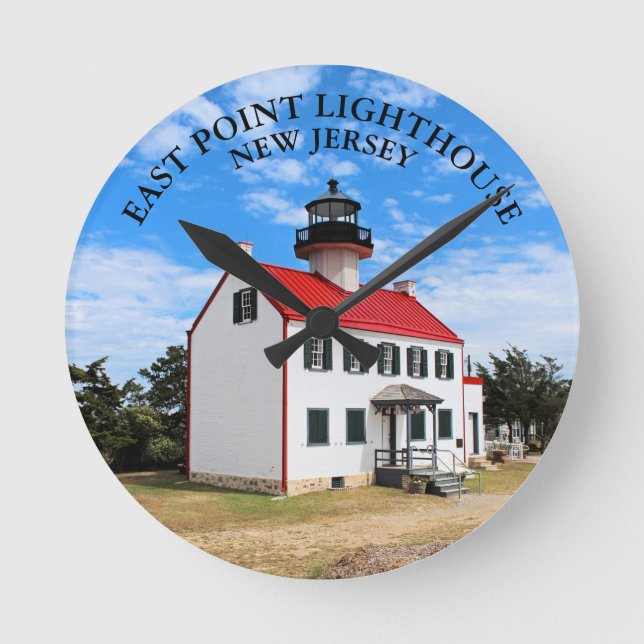 Öster Point Lighthouse New jersey Round Wall Clock Rund Klocka (Framsida)