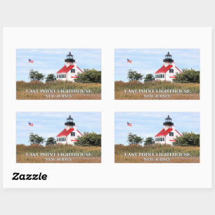 Öster Point Lighthouse, New jersey Stickers Rektangulärt Klistermärke