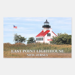 Öster Point Lighthouse, New jersey Stickers Rektangulärt Klistermärke
