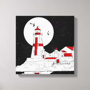 Öster Quoddy Head Lighthouse platt Canvastryck