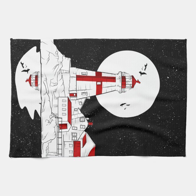 Öster Quoddy Head Lighthouse platt Kökshandduk (Horisontell)