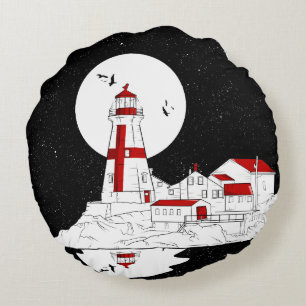 Öster Quoddy Head Lighthouse Rund Kudde