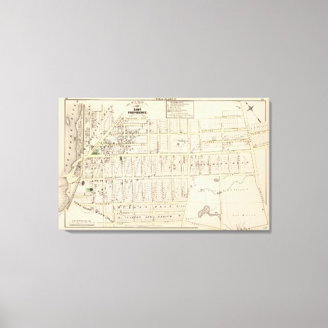 Öster, Rhode island Karta Canvastryck (Framsida)
