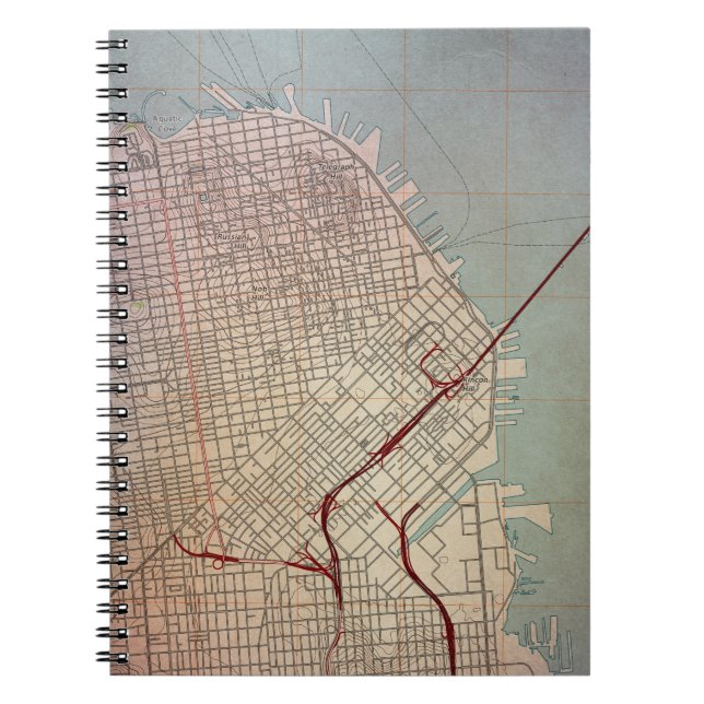Öster San Francisco Topografiska Karta Anteckningsbok (Framsidan)