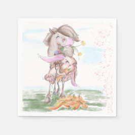 Oster Servietten mit Pferd und Osterhase Pappersservett