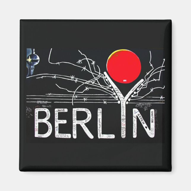 Öster Side Gallery, Berlinwall, Barbed Wire/Red Su Magnet (Framsidan)
