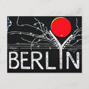 Öster Side Gallery, Berlinwall, Barbed Wire/Red Su Vykort