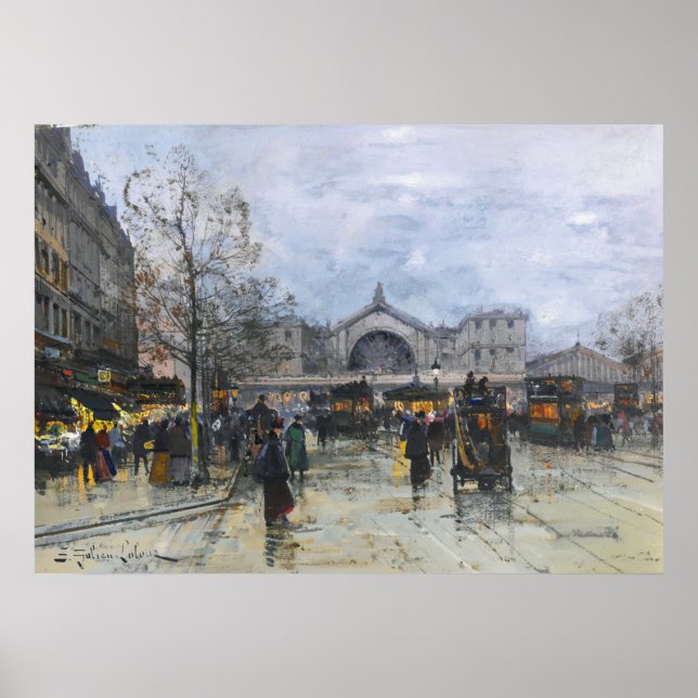 Öster Station av Eugène Galien en-Laloue Poster (Framsidan)