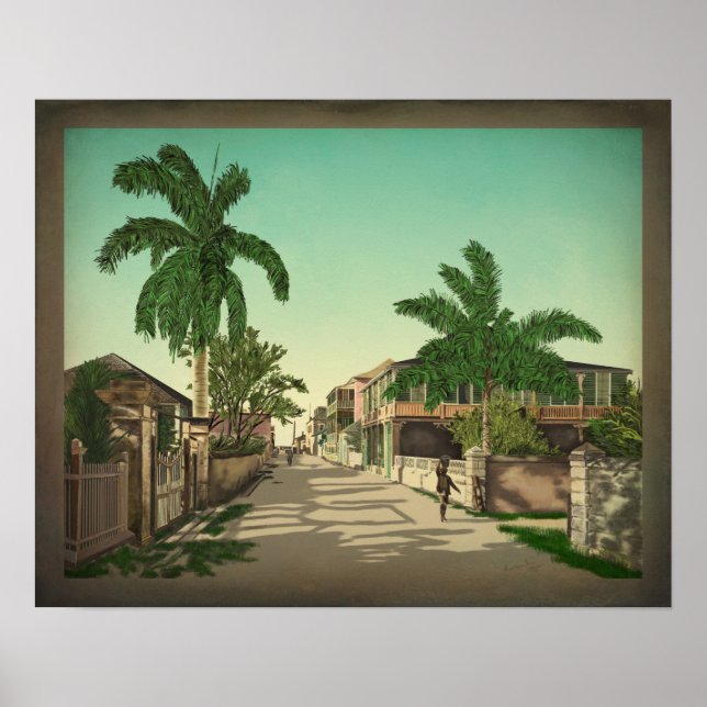 Öster Street in Nassau Poster (Framsidan)