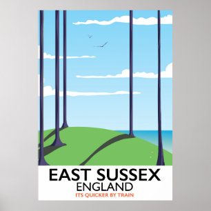 Öster Sussex, England tåg poster