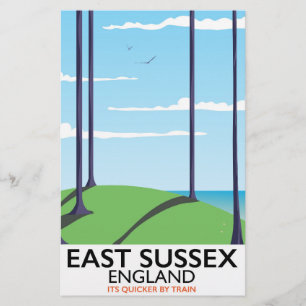 Öster Sussex, England tåg poster Brevpapper