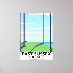 Öster Sussex, England tåg poster Canvastryck