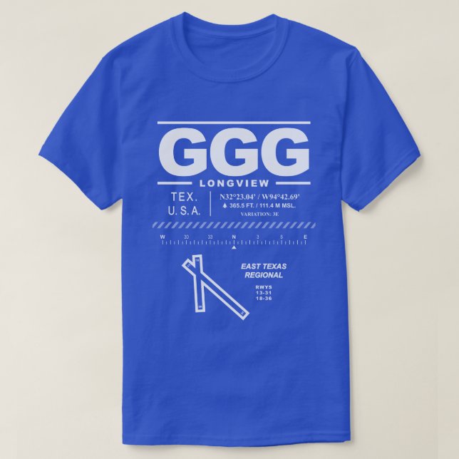 Öster Texas regionala flygplats GGG T Shirt (Design framsida)