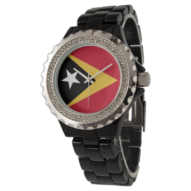 Öster Timor flagga Armbandsur (Vinklad)