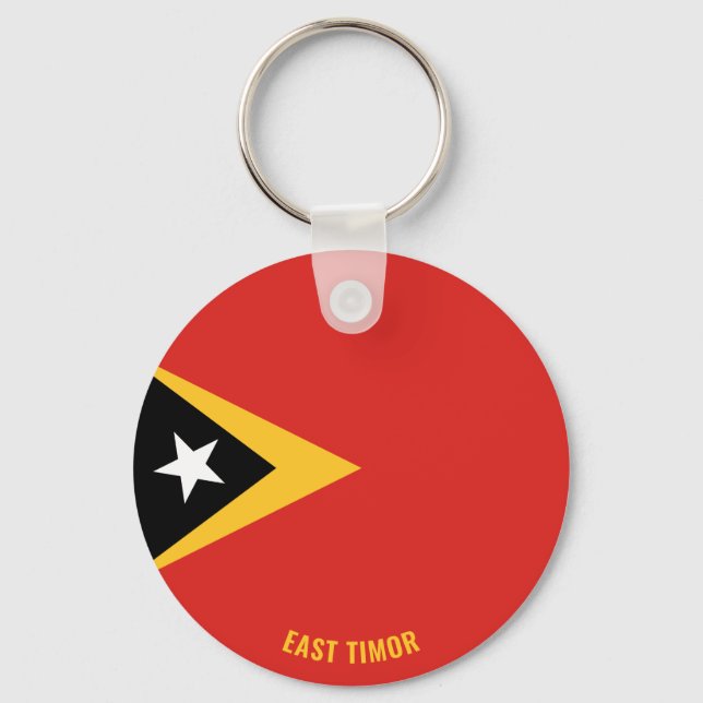 Öster Timor Flagga Charming Patriotic Nyckelring (Framsida)