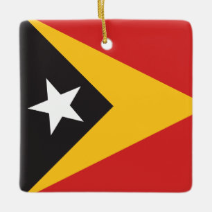 Öster Timor Flagga Julgransprydnad Keramik