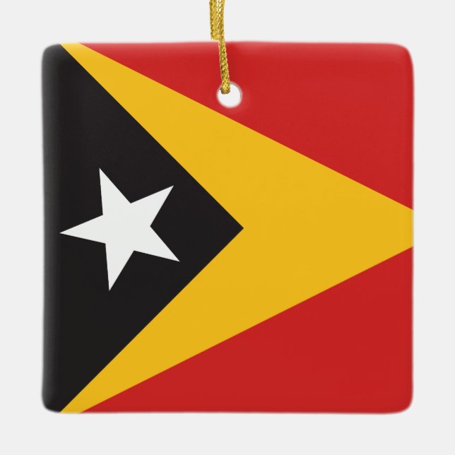 Öster Timor Flagga Julgransprydnad Keramik (Framsida)