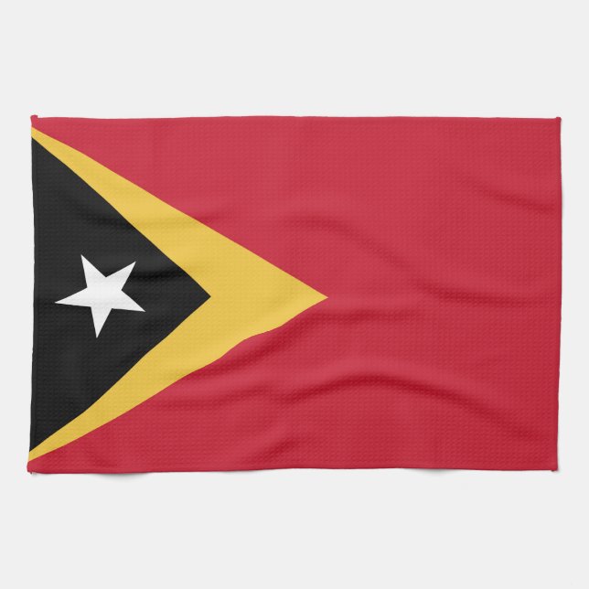 Öster Timor flagga Kökshandduk (Horisontell)
