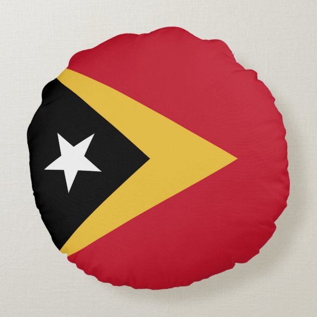 Öster Timor flagga Rund Kudde (Baksidan)