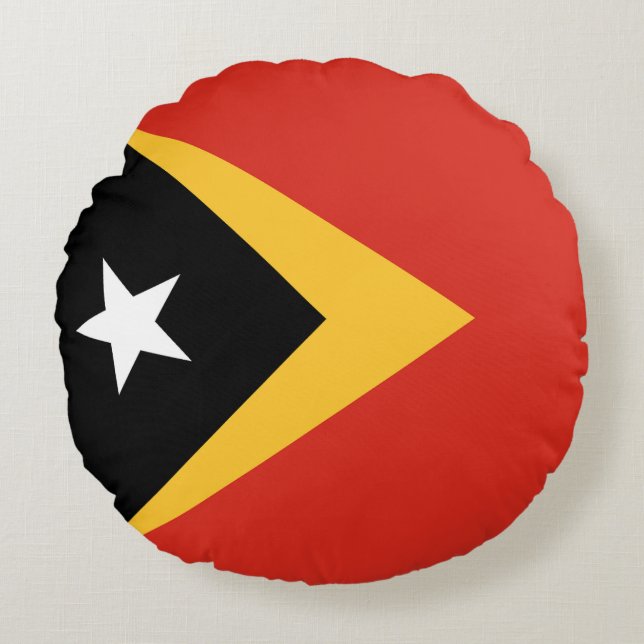 Öster Timor Flagga Rund Kudde (Framsidan)