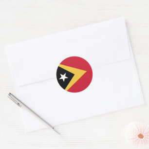 Öster Timor flagga Runt Klistermärke