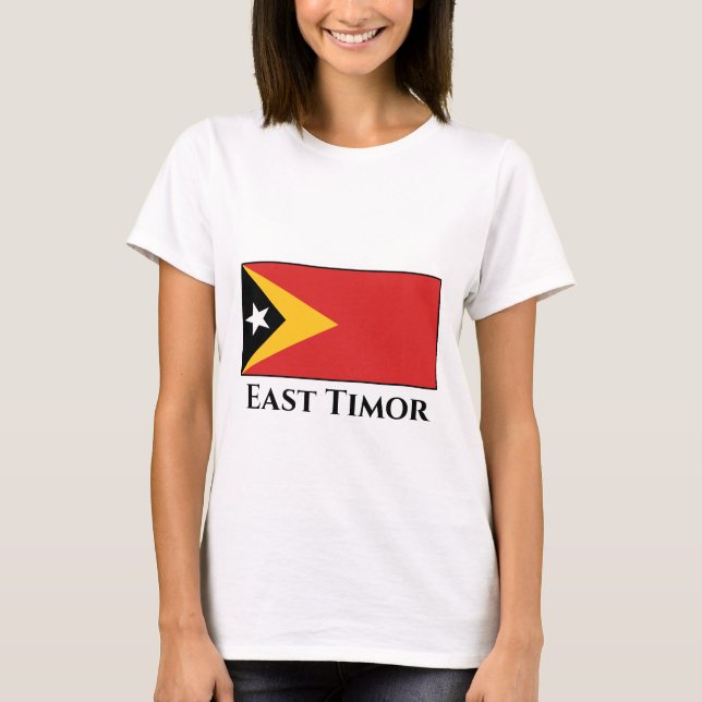 Öster Timor Flagga T Shirt (Framsida)