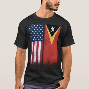 Öster Timor Timorese American Flaggor Proud USA T Shirt