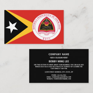 Öster Timorese Flagga & Jacka av Arm, Öster Timor Visitkort