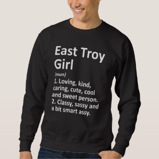 Öster Troy Girl Wi Wisconsin Funny City Roots Lång Ärmad Tröja
