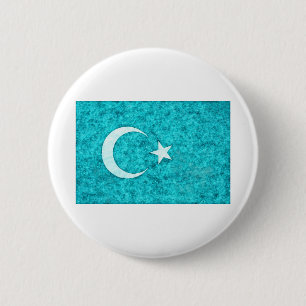 Öster Turkestan Flagga pen och bläck, effekt Knapp