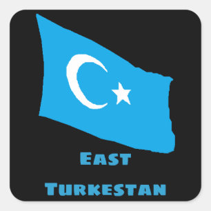 Öster Turkestan Flagga Sticker Fyrkantigt Klistermärke