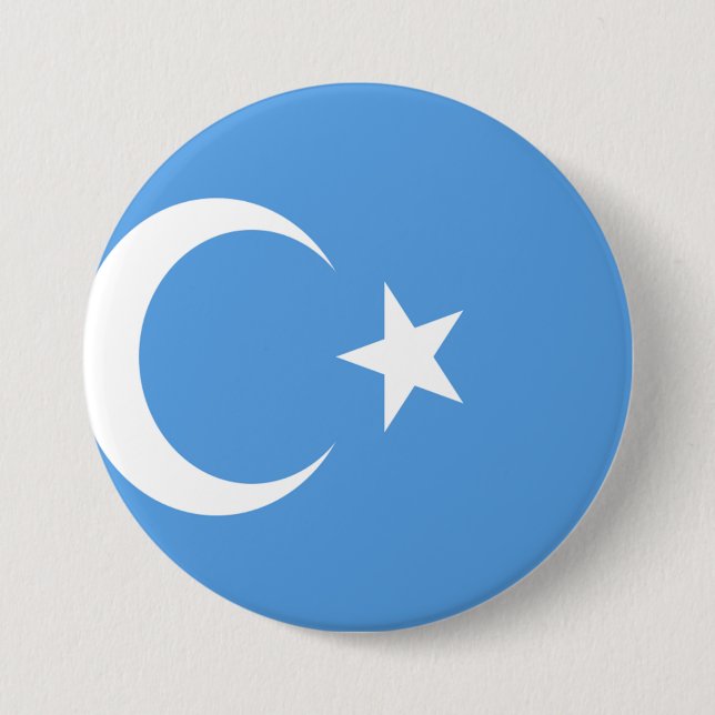 Öster Turkestan Uyghur Flagga Knapp (Framsida)