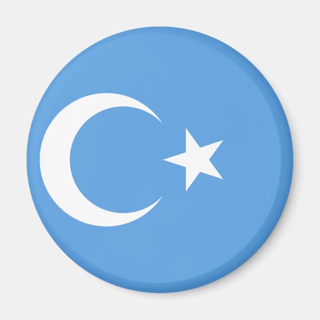 Öster Turkestan Uyghur Flagga Magnet (Framsidan)