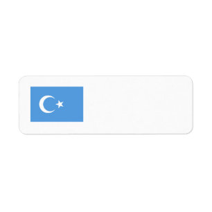 Öster Turkestan Uyghur Flagga Returadress Etikett