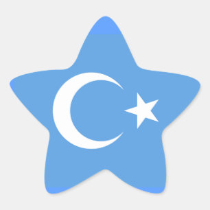 Öster Turkestan Uyghur Flagga Stjärnformat Klistermärke