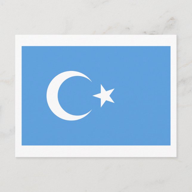 Öster Turkestan Uyghur Flagga Vykort (Framsida)