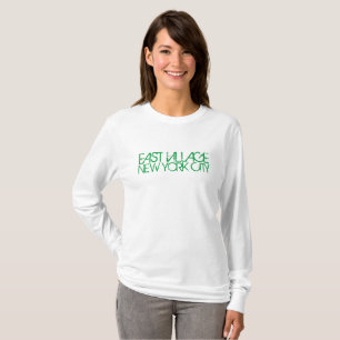 ÖSTER VILLAGE NEW YORK CITY KVINNORS LÅNGÄRMAD T SHIRT
