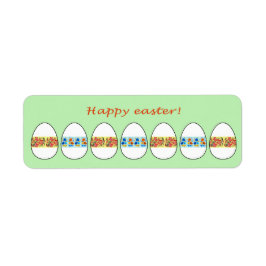 Ostereier mit einem Blumenmuster Returadress Etikett