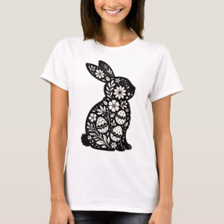 Osterhase Florale Silhouette T Shirt