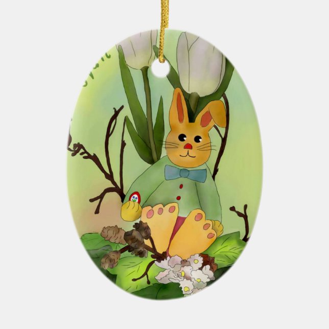 Osterhase Julgransprydnad Keramik (Framsidan)