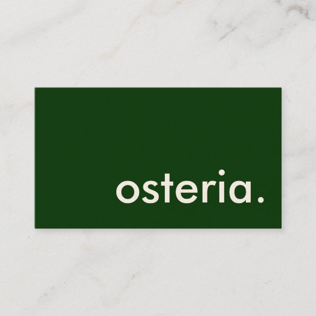 Osteria. Visitkort (Framsida)