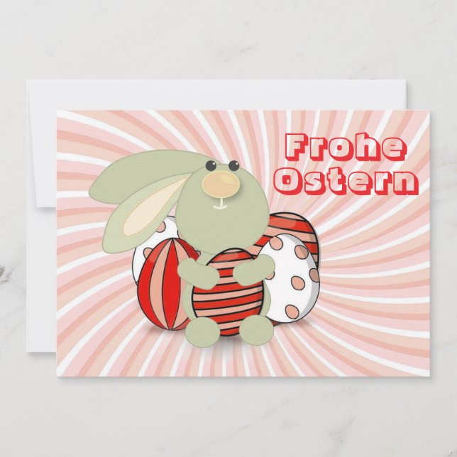 Osterkarte mit Hase und Eiern Julkort (Framsida)
