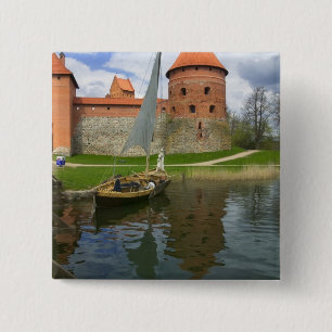 Österlandet slott vid Galve sjö, Trakai, Litauen Knapp